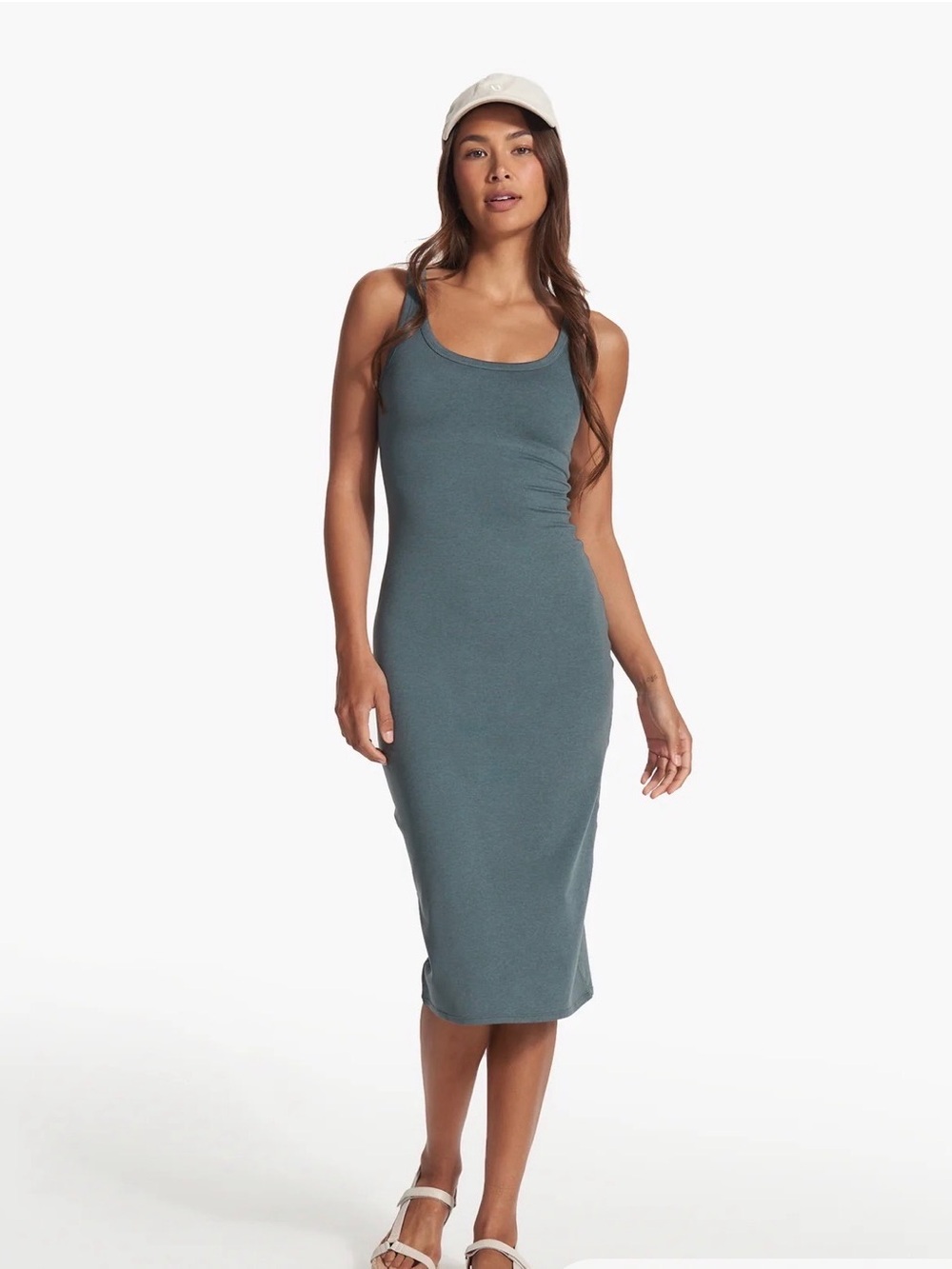 Vuori Lake Heather Scoop-Neck Midi Tank Dress - Picture 2 of 8